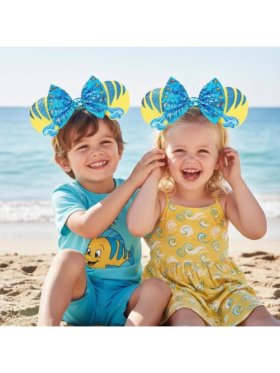 Kids Girls Blue Yellow Mickey Mouse Costume Hair Headband for Cosplay main image 4